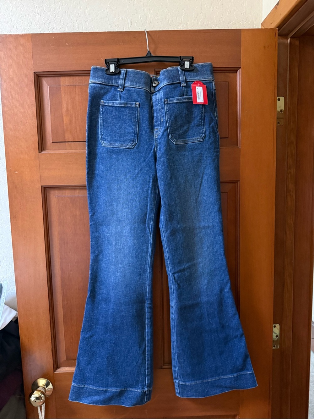 SPANX Dark Blue Flare Jeans - Petite M